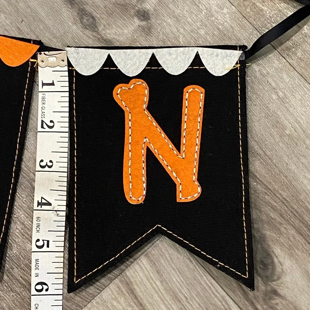 Unbranded Happy Halloween Banner Black Orange Good Felt Pennant Garland